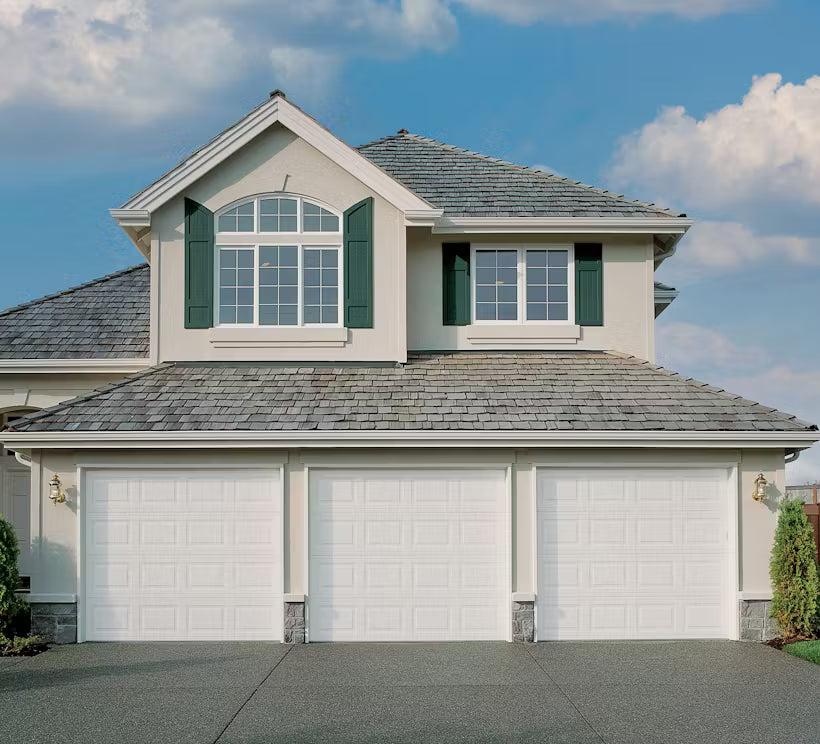 Traditional insulated garage door with window options