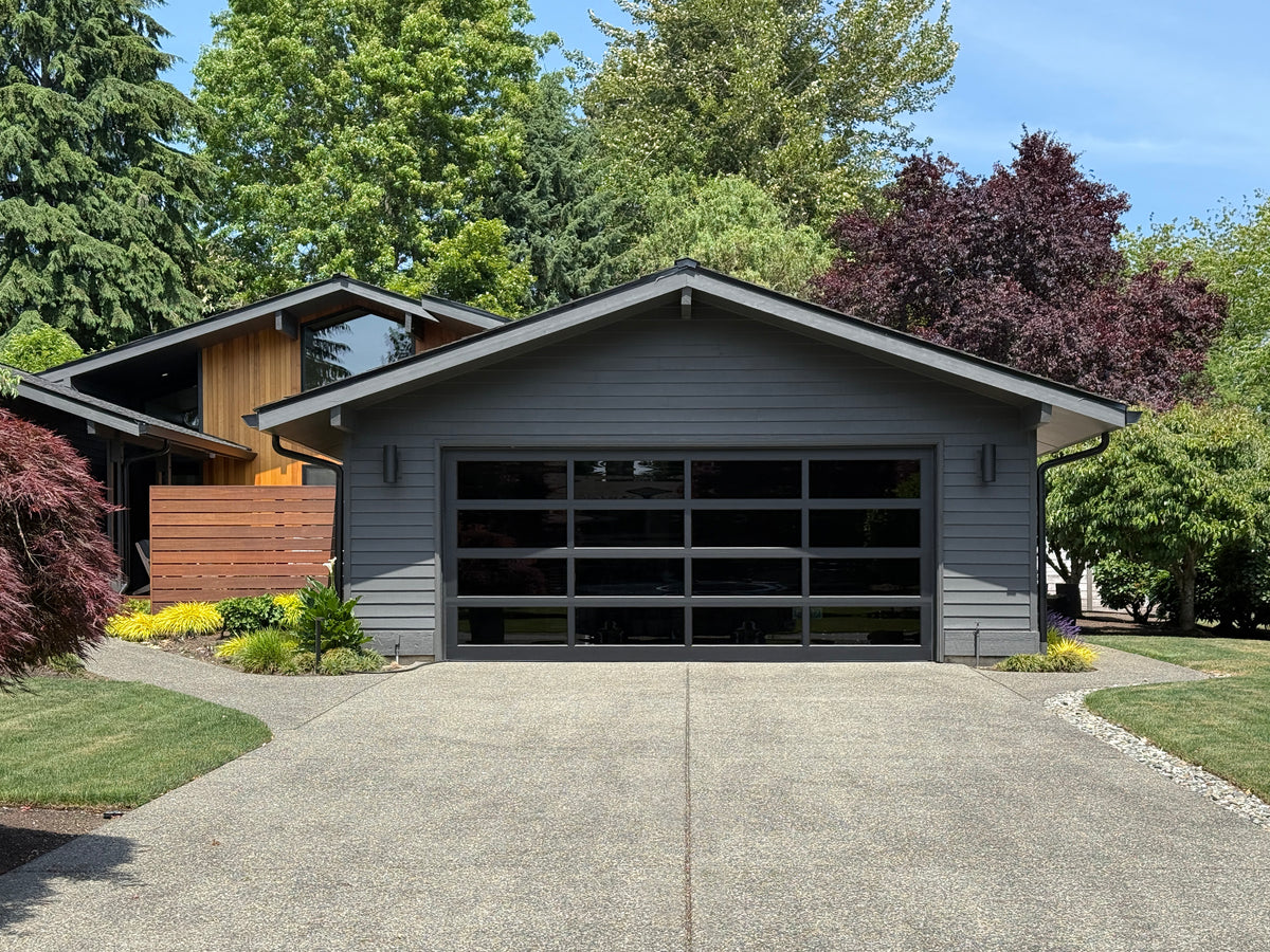 Modern garage door with selective glazing
